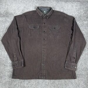 Kuhl Dillingr Flannel Shirt Men's Large Brown Long Sleeve Button Up Outdoor 7186
